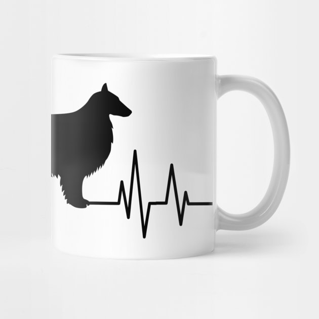 Cute shetland sheepdog Heartbeat dog Heartbeat Silhouette by mezy